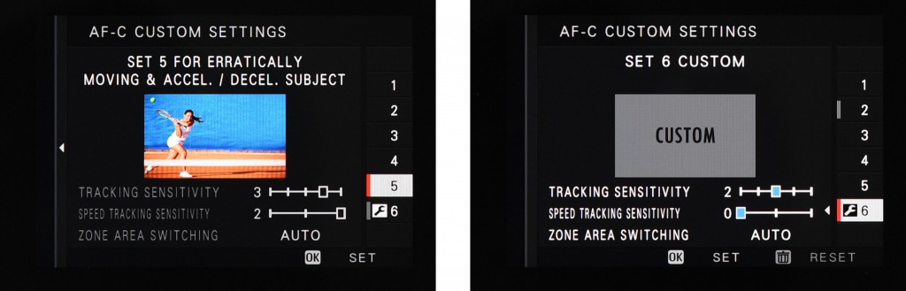 Fujifilm XT-2 AF tracking scenarios.