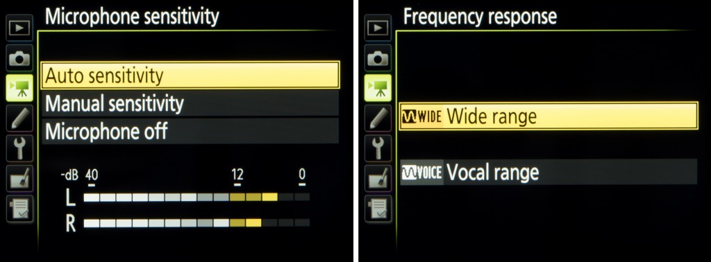 Nikon D5 Video Options