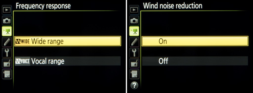 Nikon D5 Video Options