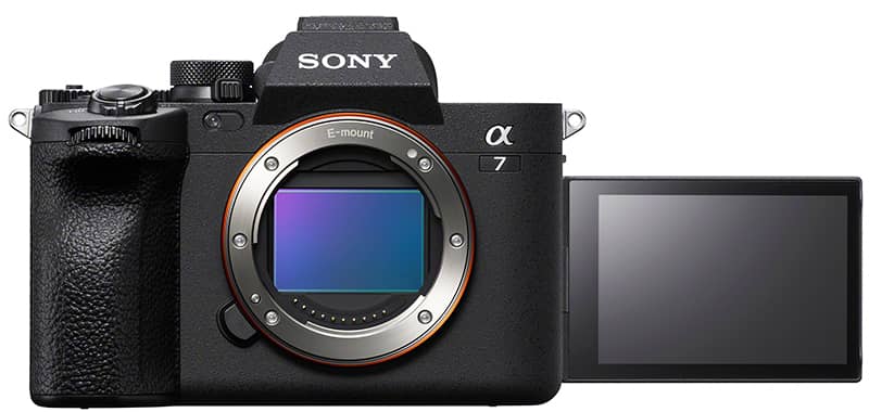 Sony A7 IV digital camera with vari-angle LCD screen extended